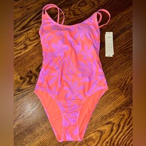 No Boundaries Pink & Coral Floral One-Piece Swimsuit NWT size:XS